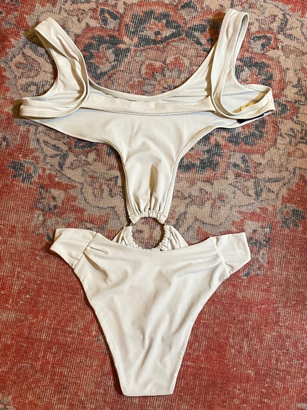 VTG Patrizia Pepe O-Ring Cutout Monokini Y2K Archival Cyber Icy Pale Cerulean 6 - Picture 2 of 5